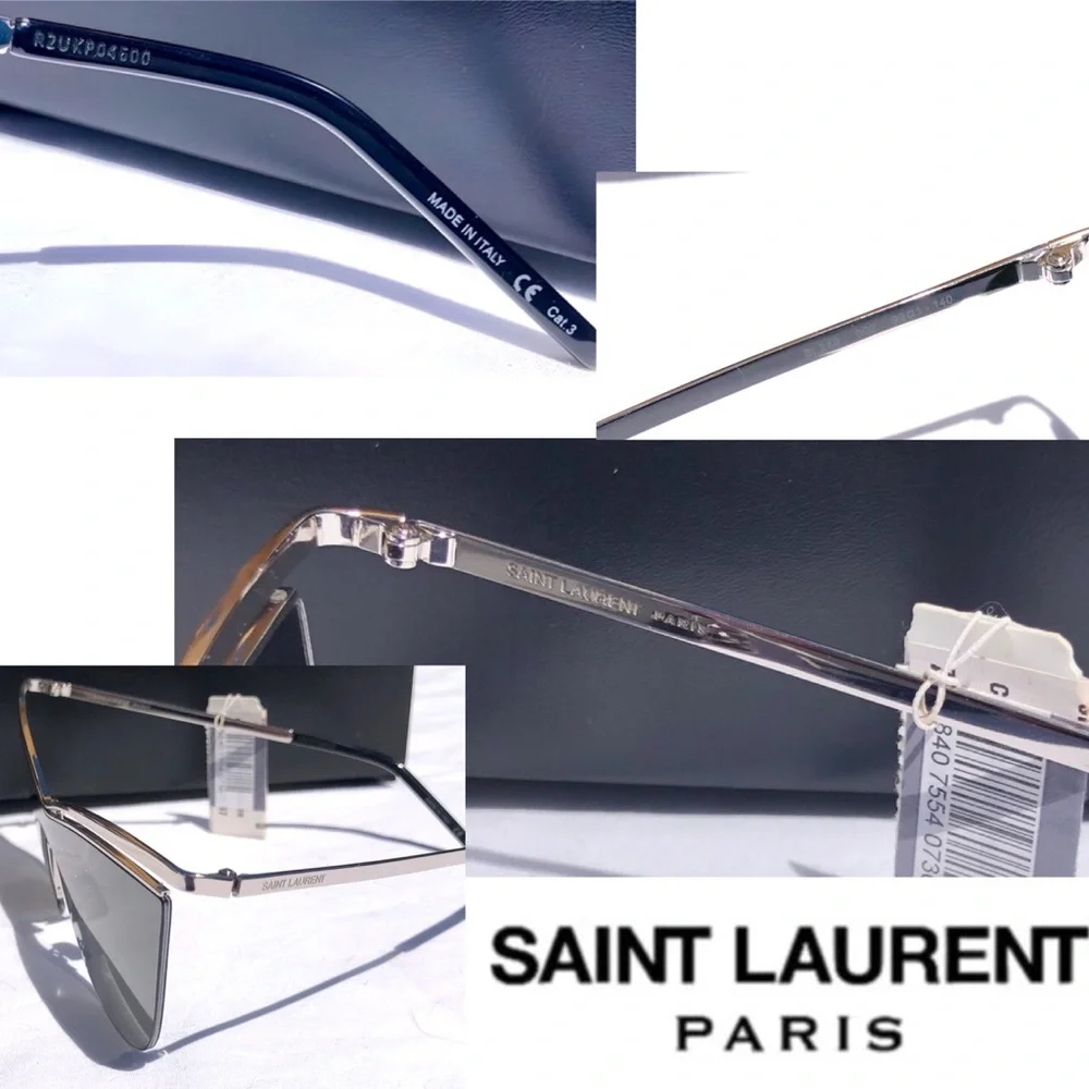 🆕 SAINT LAURENT CAT-EYE SILVER & GRAY SUNGLASSES